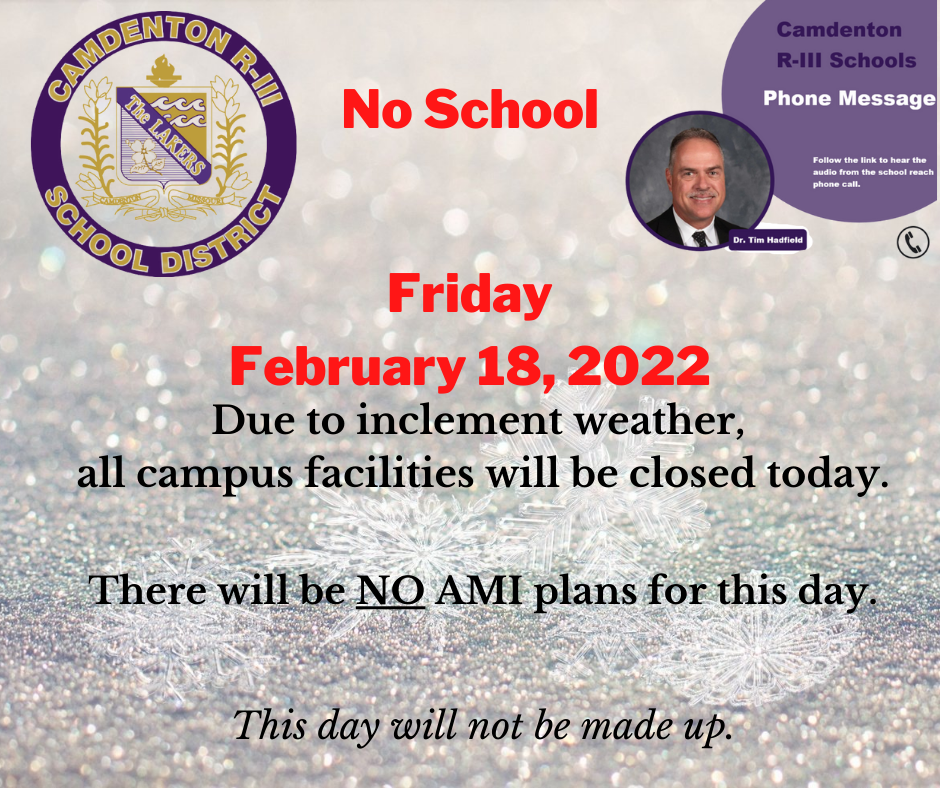 No School - Feb. 18